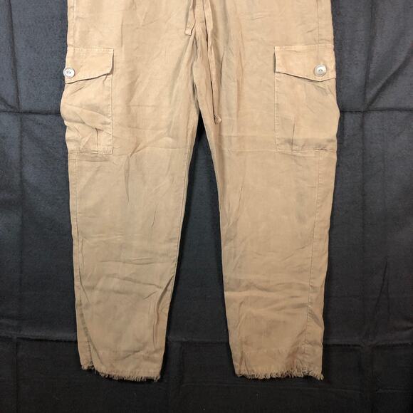 Chelsea & Violet Womens Pants Green Pull On Cargo Elastic Waist Paperbag M - Picture 3 of 12